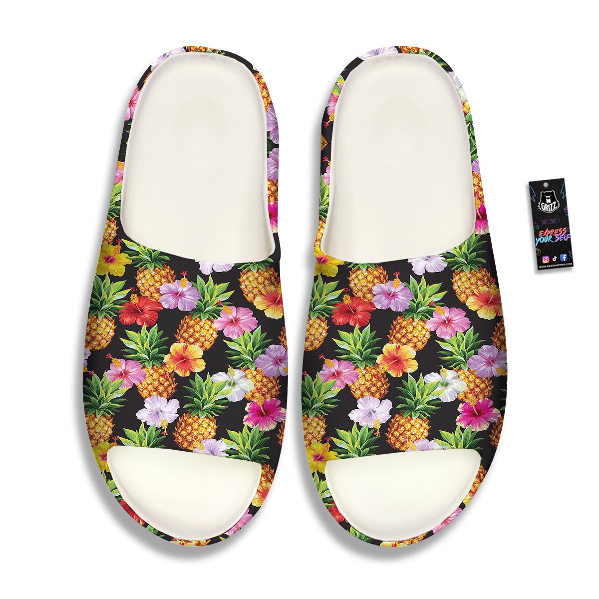 Aloha Pineapple Tropical Print Pattern Tropical Sandals-grizzshop