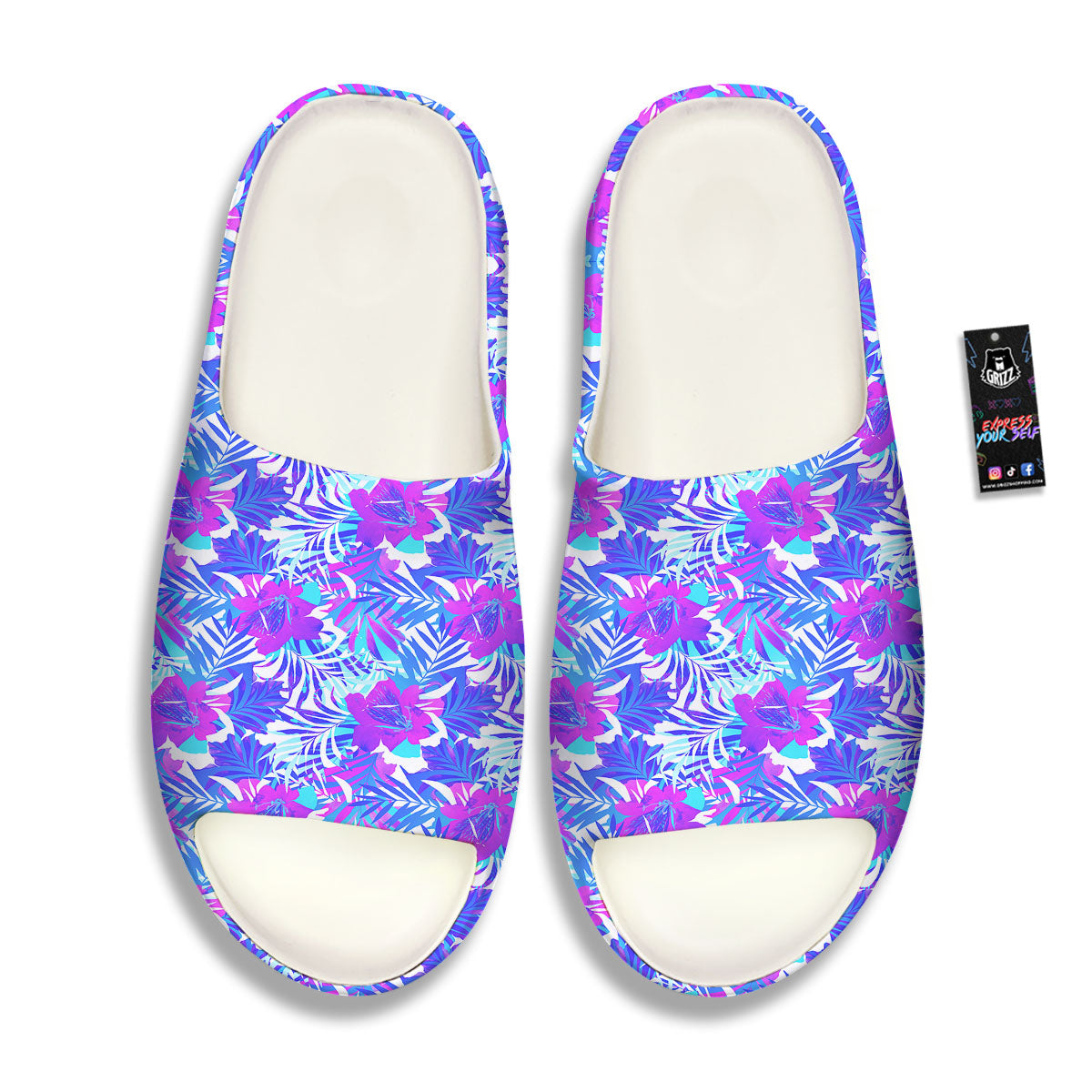 Aloha Psychedelic Tropical Print Pattern Sandals-grizzshop