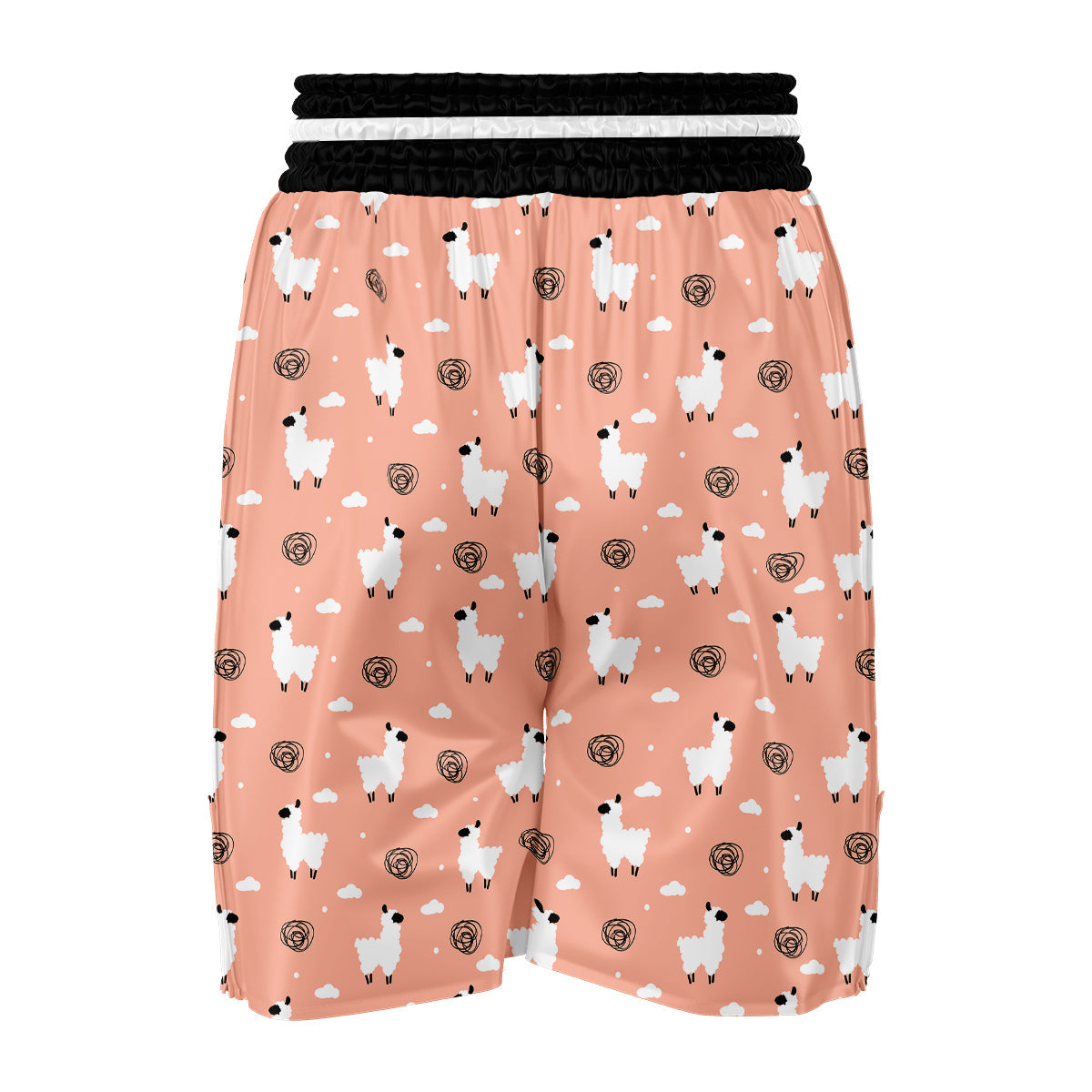 Alpaca Pink Pattern Print Boxing Shorts-grizzshop