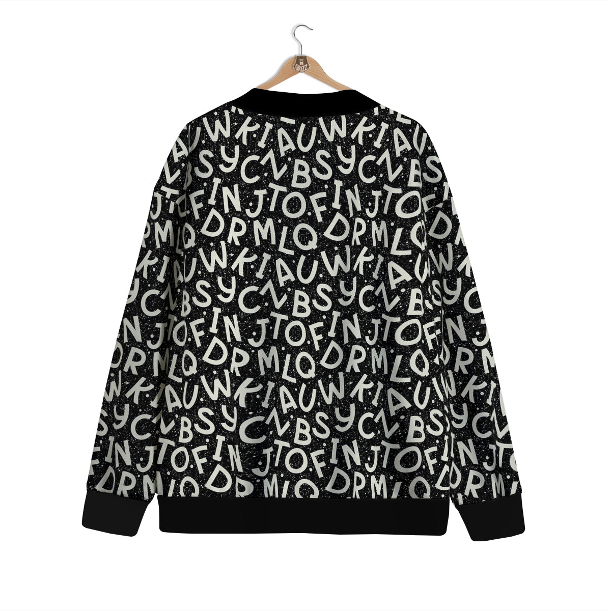 Alphabet Black Print Pattern Cardigan-grizzshop