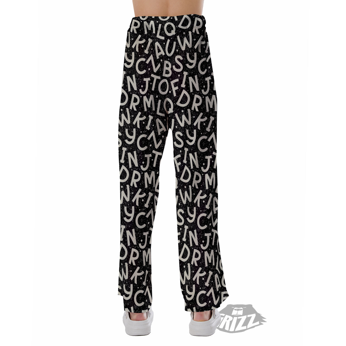 Alphabet Black Print Pattern Pajama Pants-grizzshop