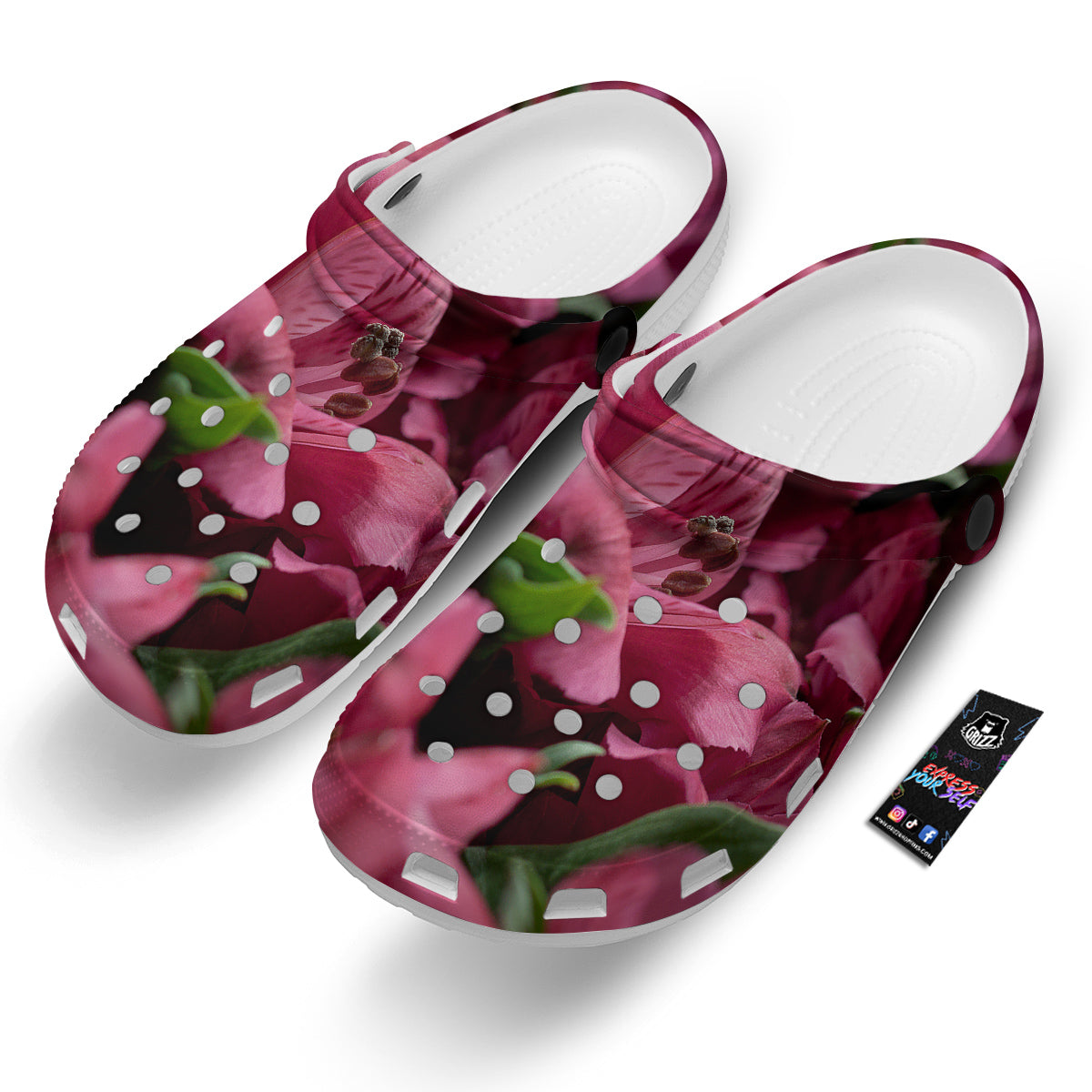Alstroemeria Burgundy Print Clog-grizzshop