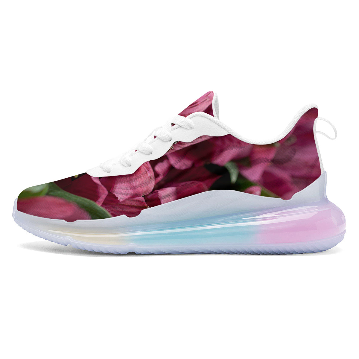 Alstroemeria Burgundy Print Running Sneakers-grizzshop