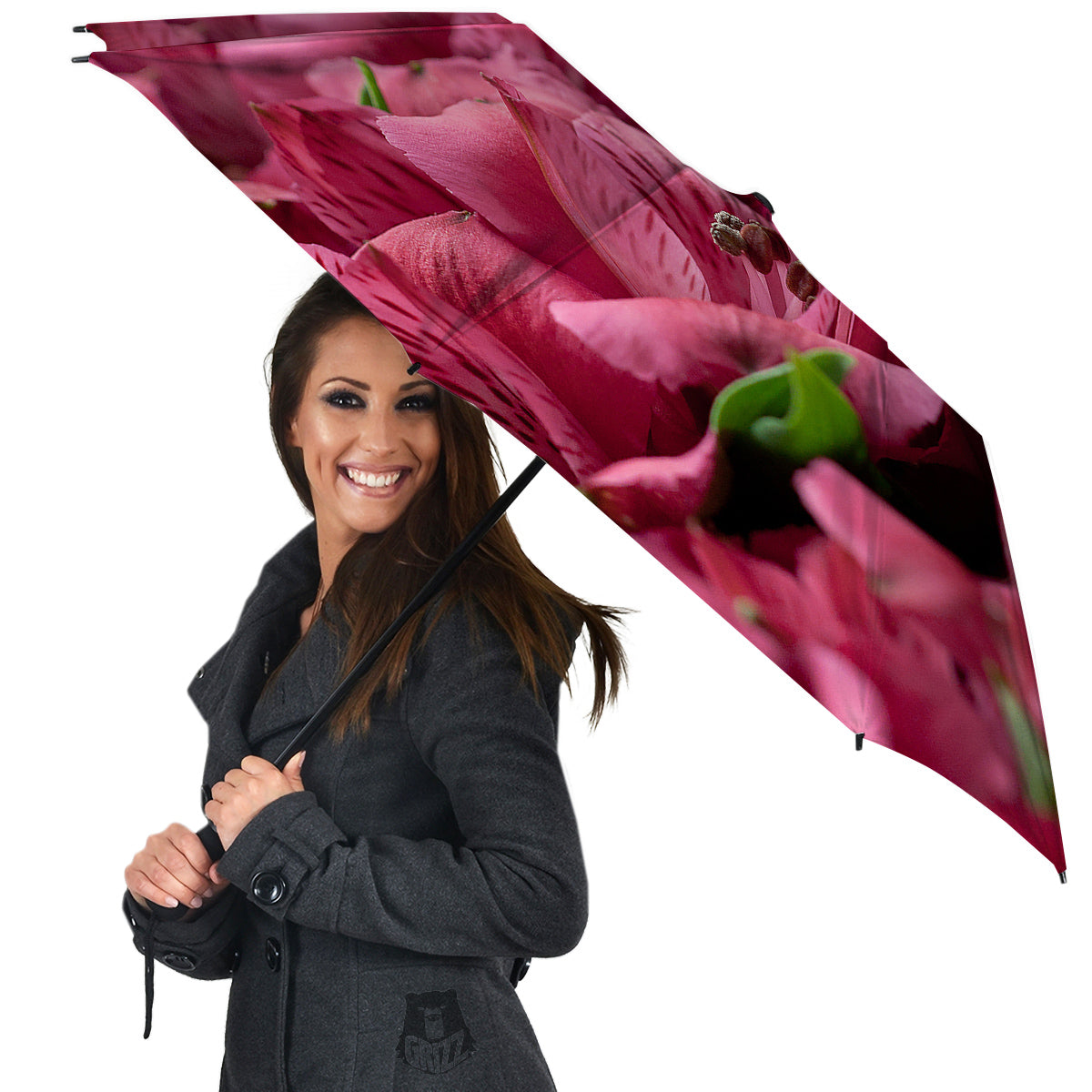Alstroemeria Burgundy Print Umbrella-grizzshop