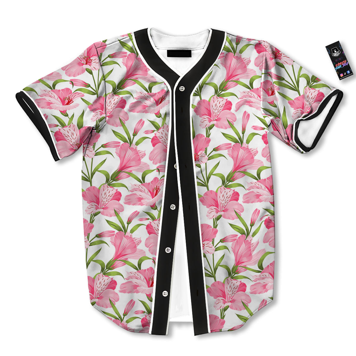 Alstroemeria Flowers Print Baseball Jersey-grizzshop