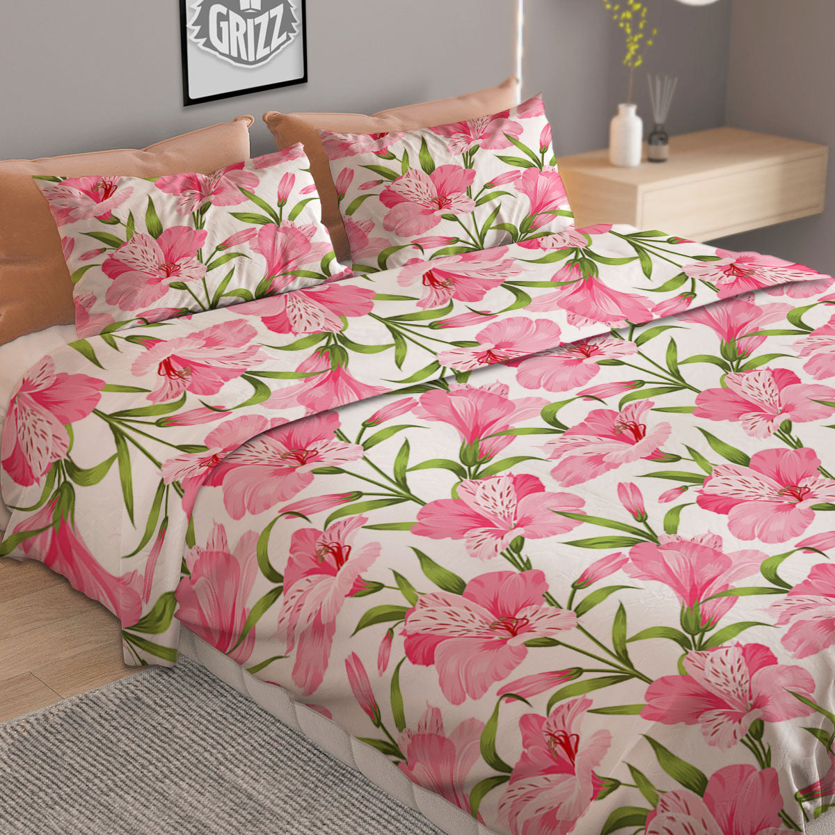 Alstroemeria Flowers Print Duvet Cover Bedding Set