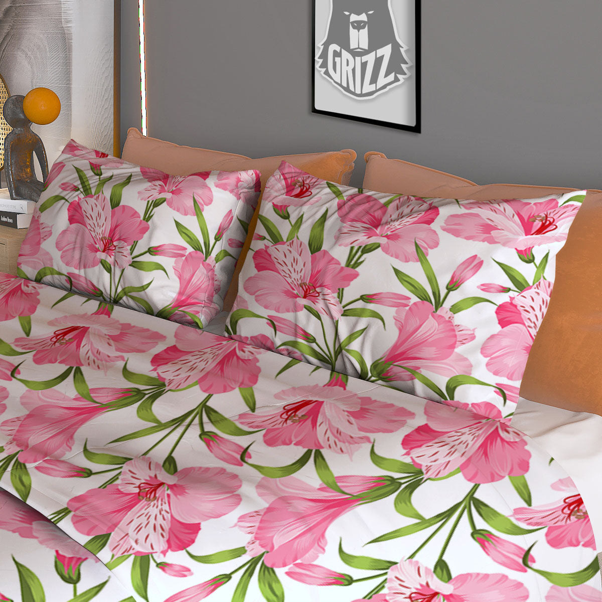 Alstroemeria Flowers Print Duvet Cover Bedding Set
