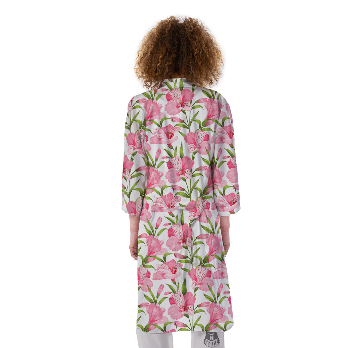 Alstroemeria Flowers Print Kimono-grizzshop