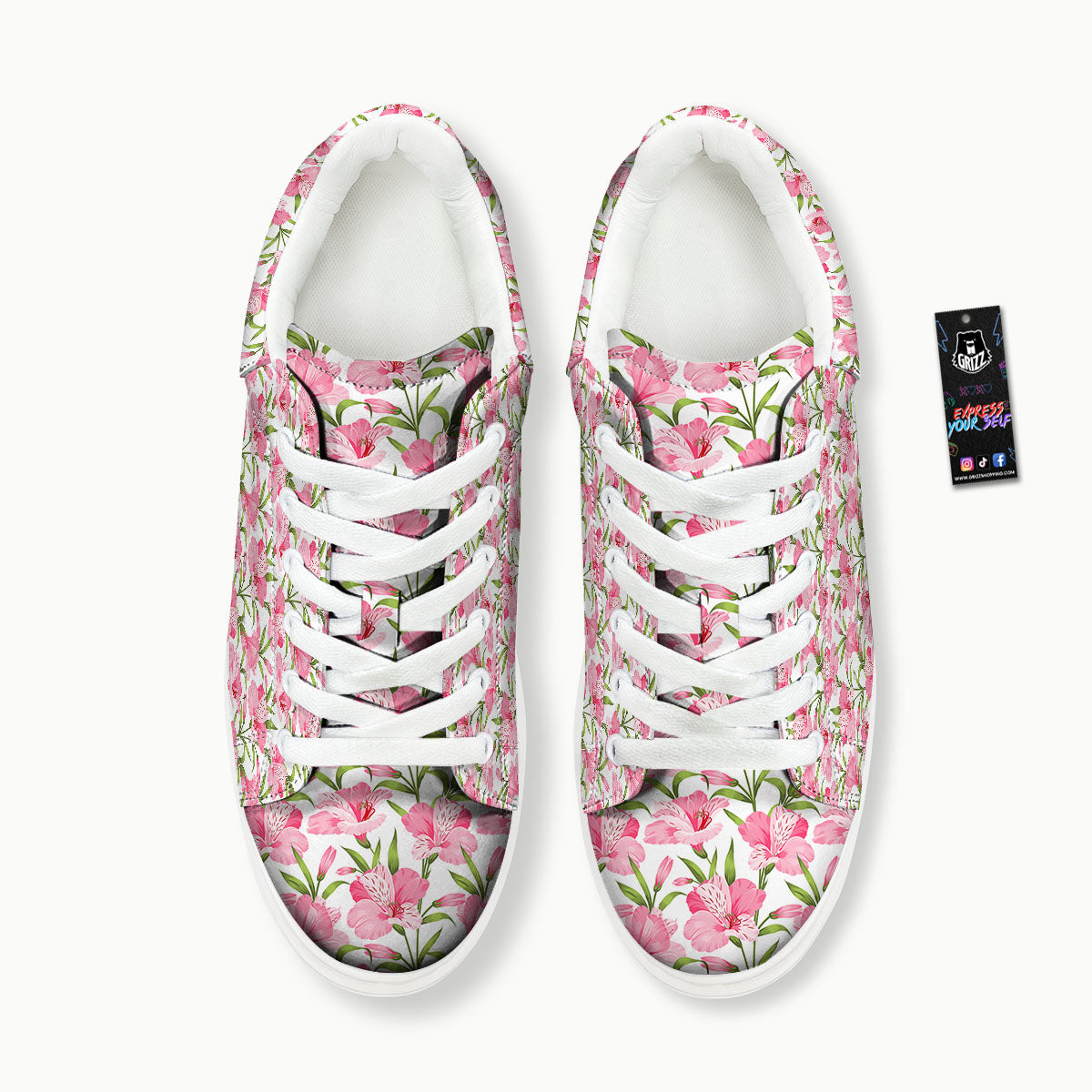 Alstroemeria Flowers Print Platform Shoes-grizzshop