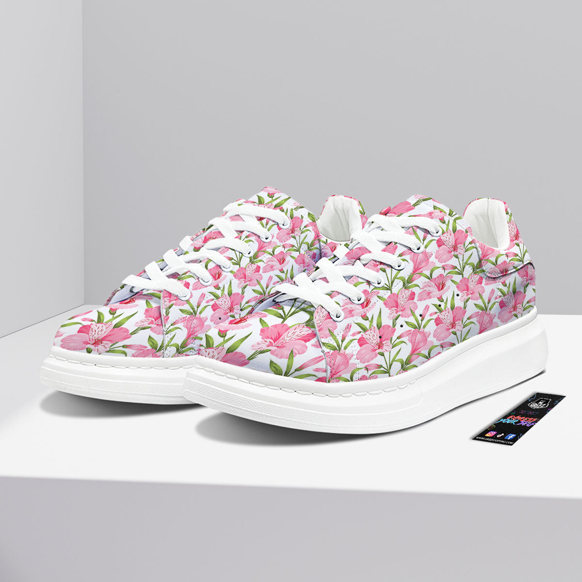 Alstroemeria Flowers Print Platform Shoes-grizzshop