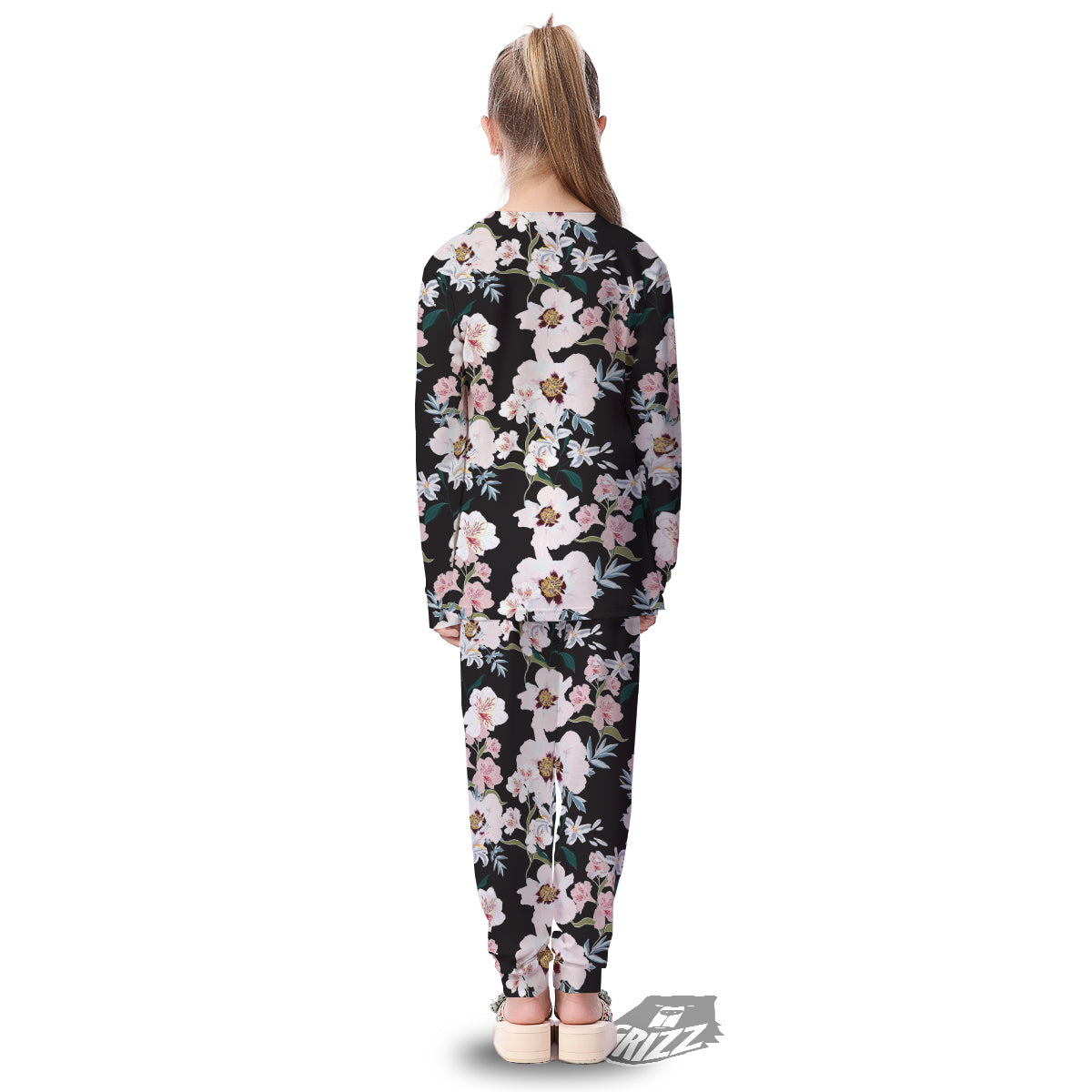 Alstroemeria Pink And White Print Pattern Kid's Pajamas-grizzshop