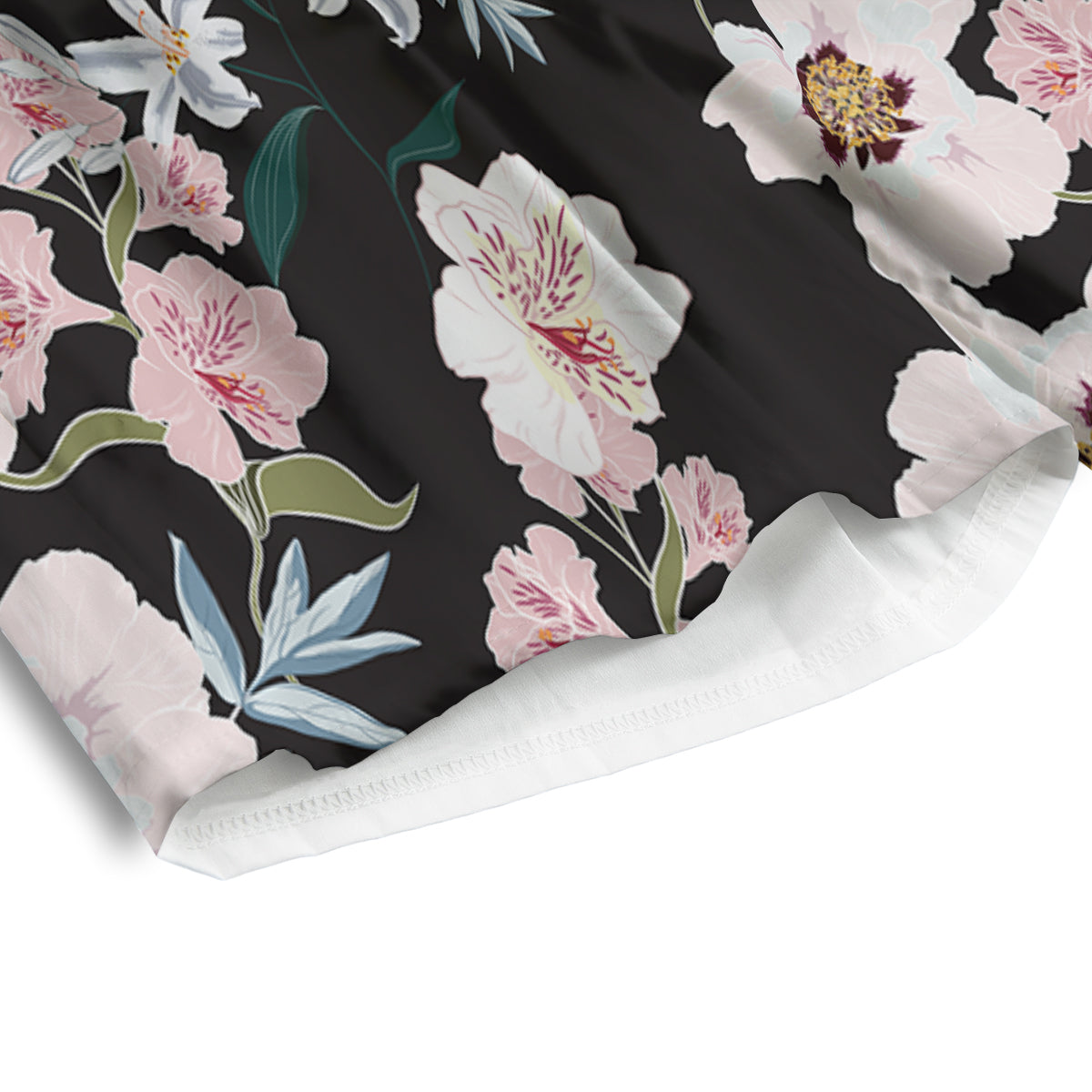 Alstroemeria Pink And White Print Pattern Men's Athletic Shorts