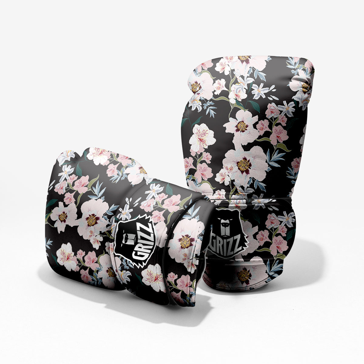 Alstroemeria Pink And White Print Pattern Pro Boxing Glove