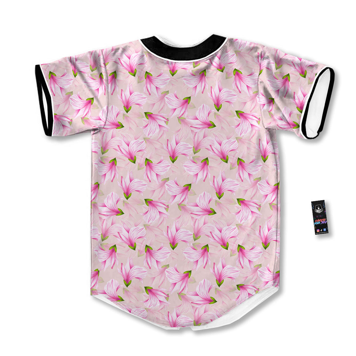 Alstroemeria Pink Print Pattern Baseball Jersey-grizzshop