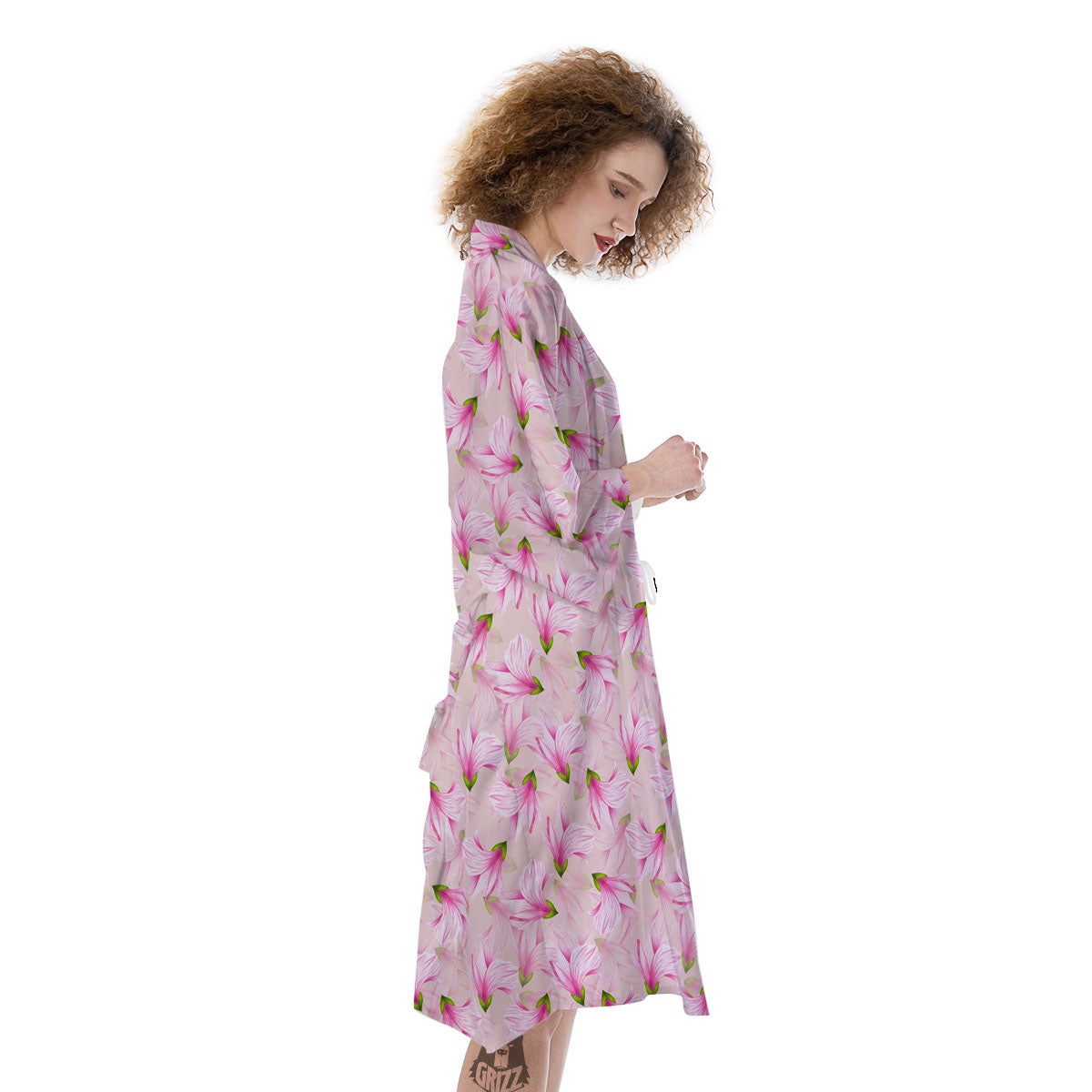 Alstroemeria Pink Print Pattern Kimono-grizzshop