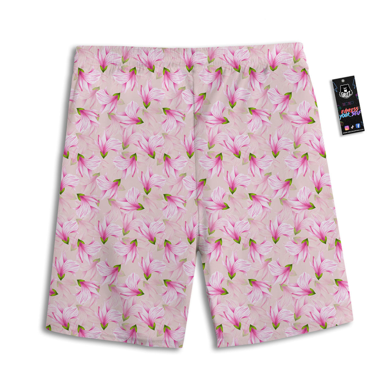 Alstroemeria Pink Print Pattern Men's Athletic Shorts