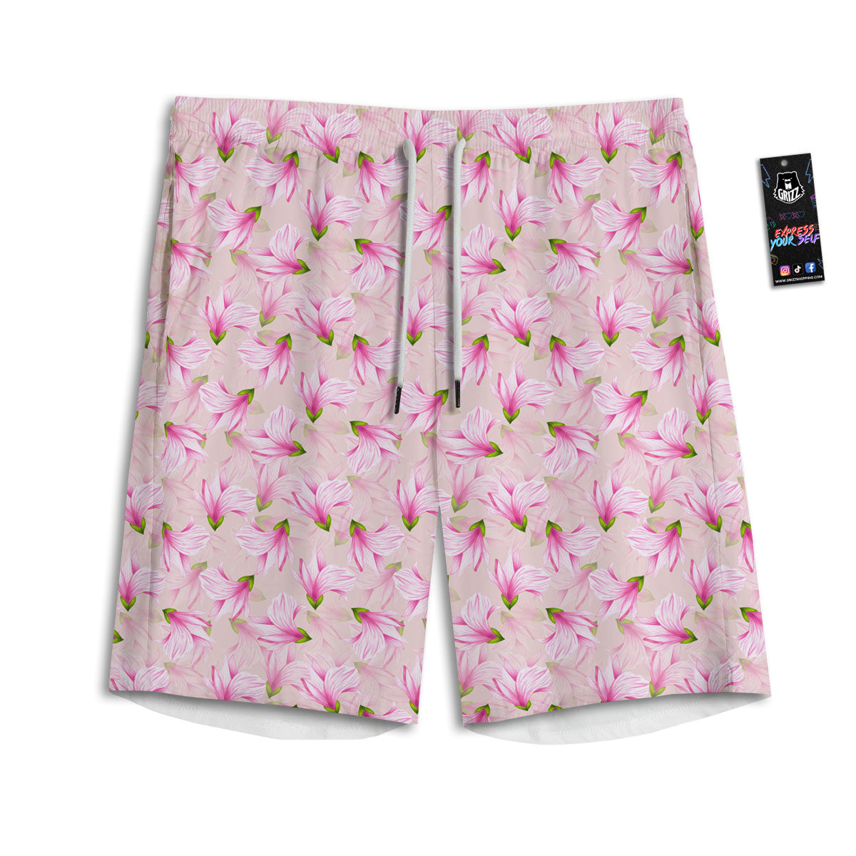 Alstroemeria Pink Print Pattern Men's Athletic Shorts
