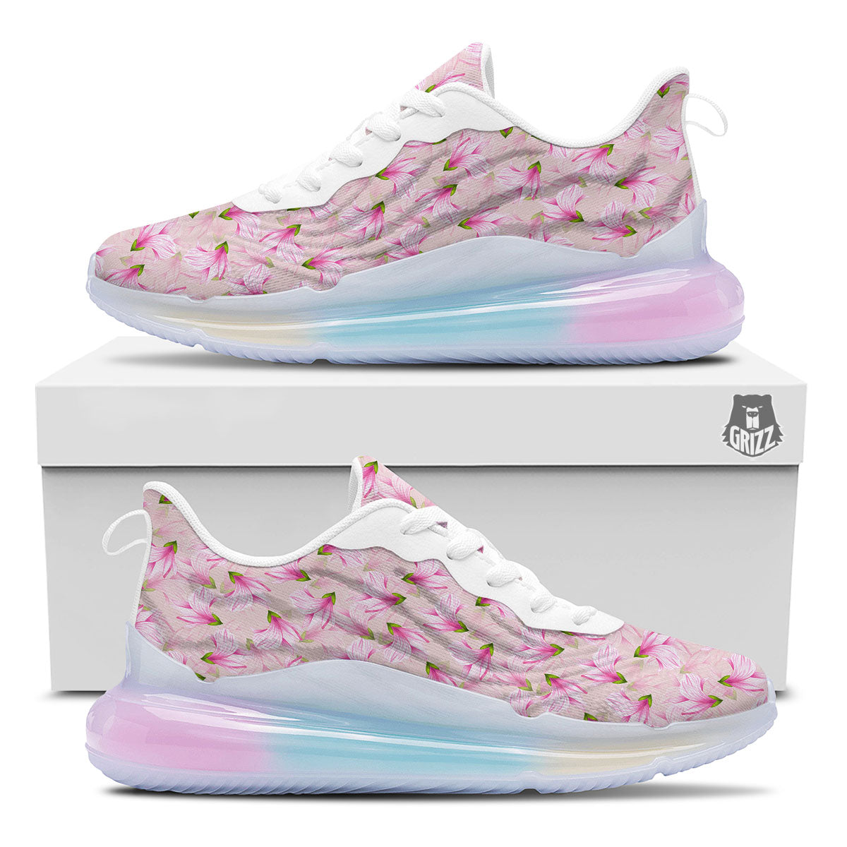 Alstroemeria Pink Print Pattern Running Sneakers-grizzshop
