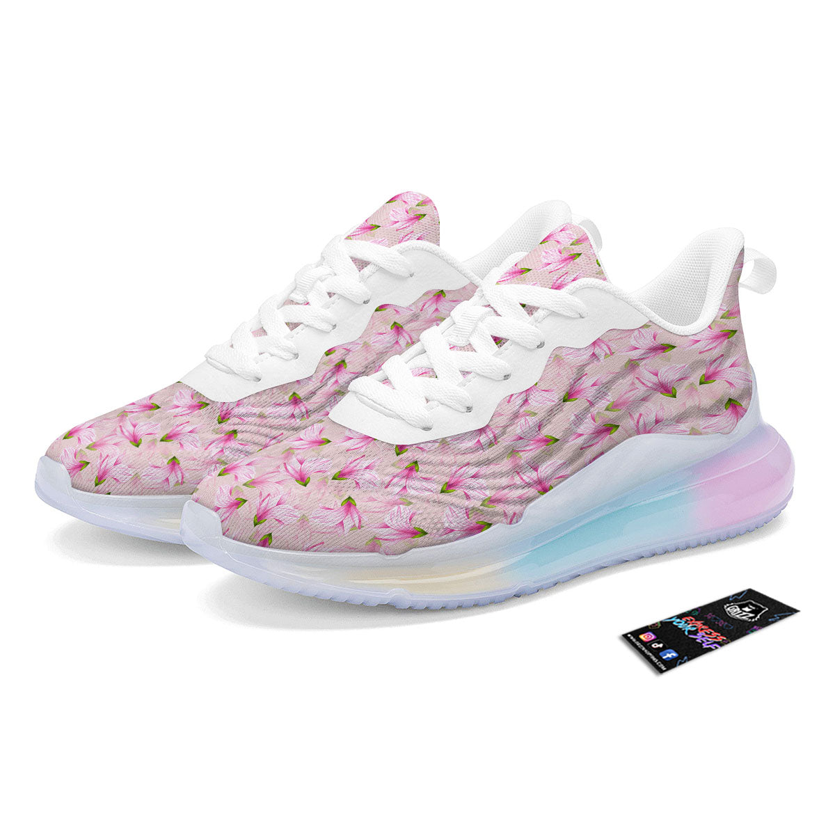 Alstroemeria Pink Print Pattern Running Sneakers-grizzshop