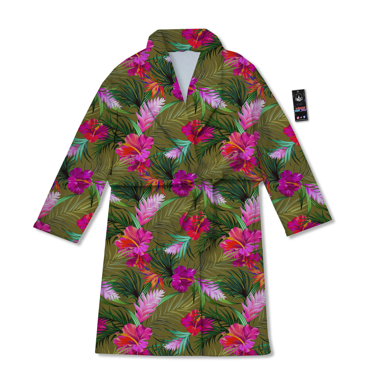 Alstroemeria Purple Pattern Bathrobe-grizzshop