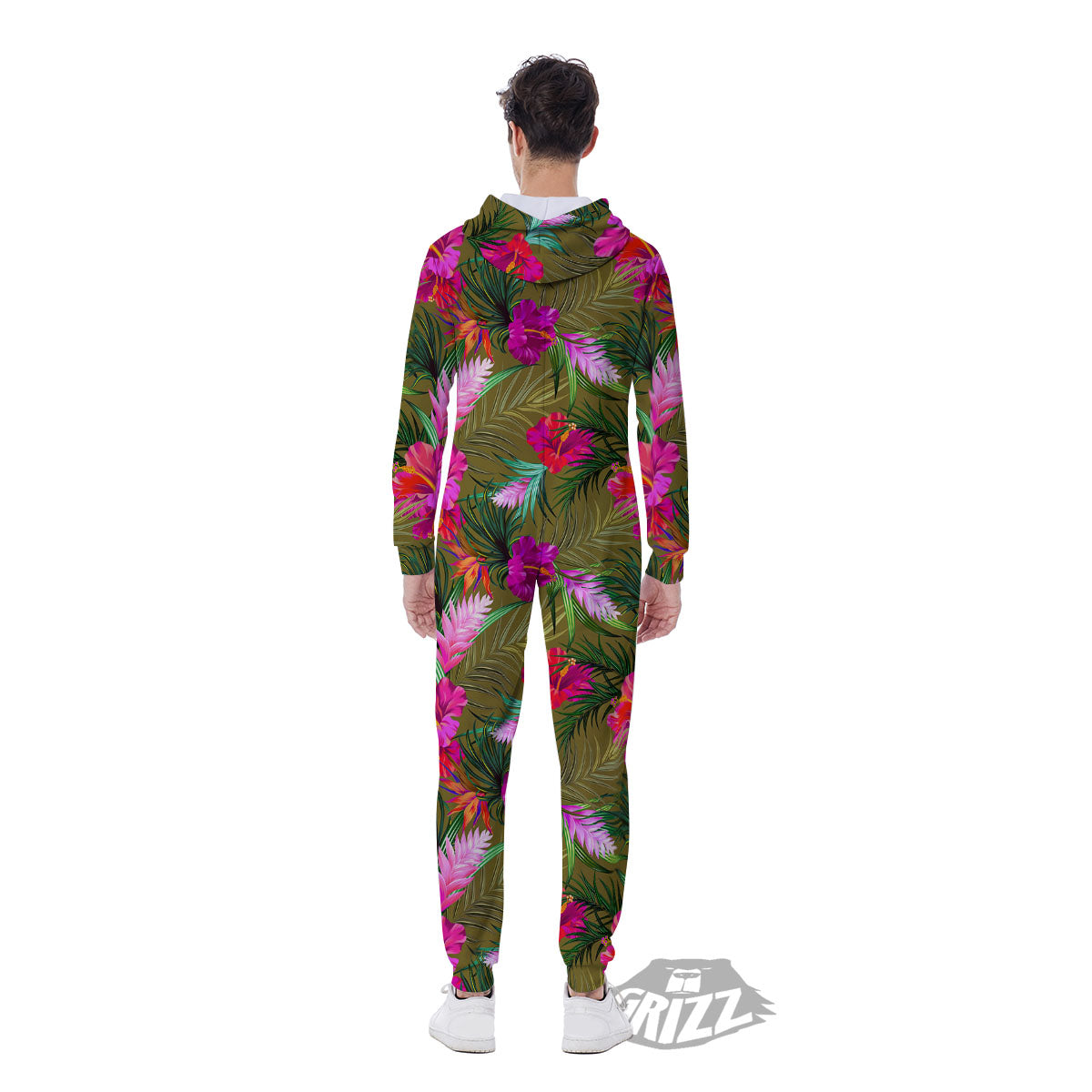 Alstroemeria Purple Pattern Men's Jumpsuit-grizzshop