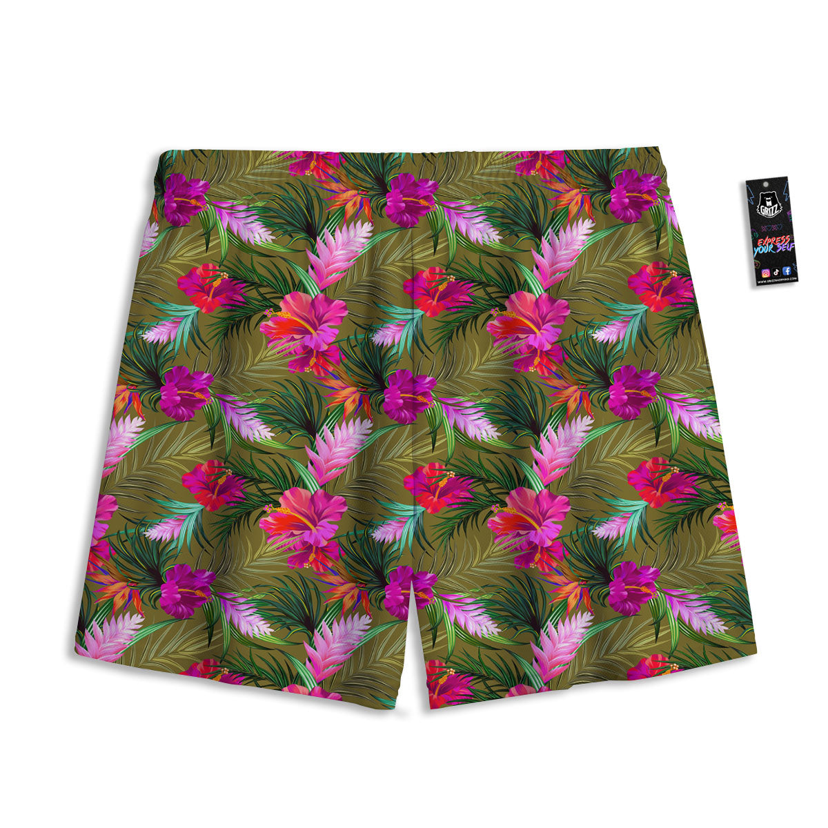 Alstroemeria Purple Pattern Mesh Shorts