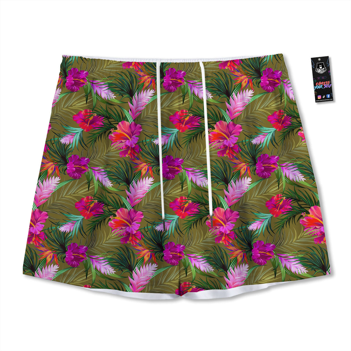 Alstroemeria Purple Pattern Mesh Shorts