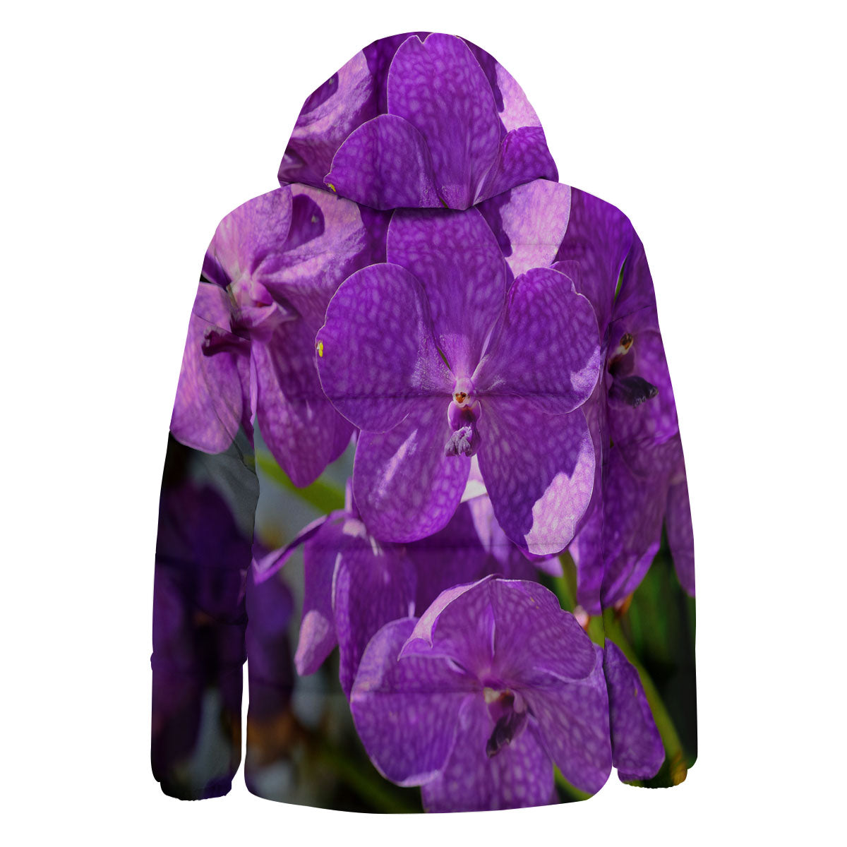 Alstroemeria Purple Print Down Jacket-grizzshop