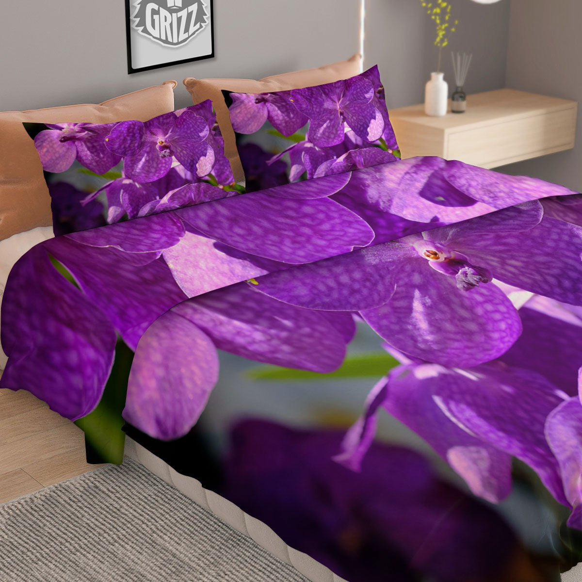 Alstroemeria Tropical Print Pattern Duvet Cover Bedding Set