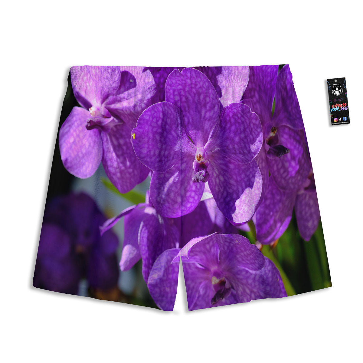 Alstroemeria Purple Print Mesh Shorts