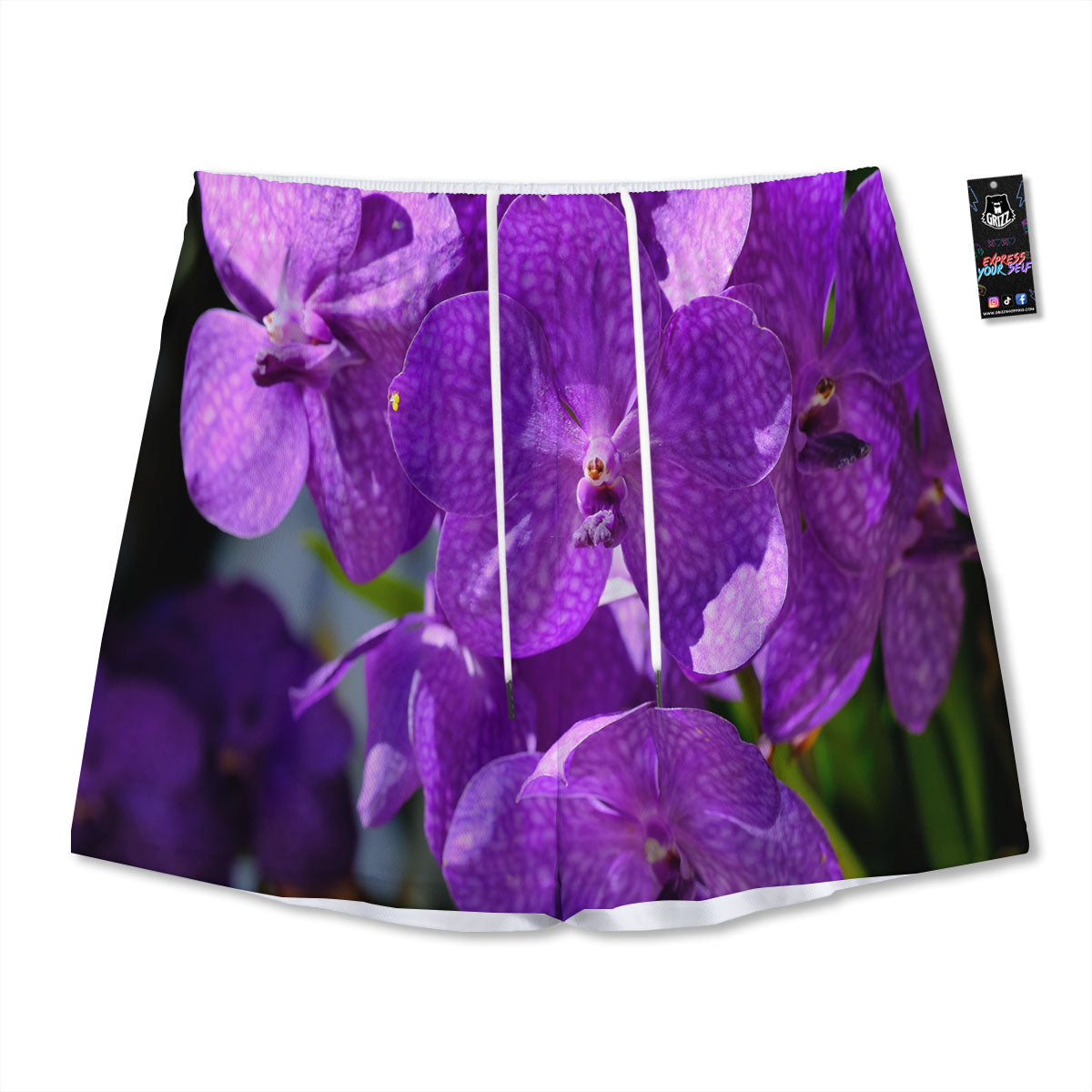 Alstroemeria Purple Print Mesh Shorts