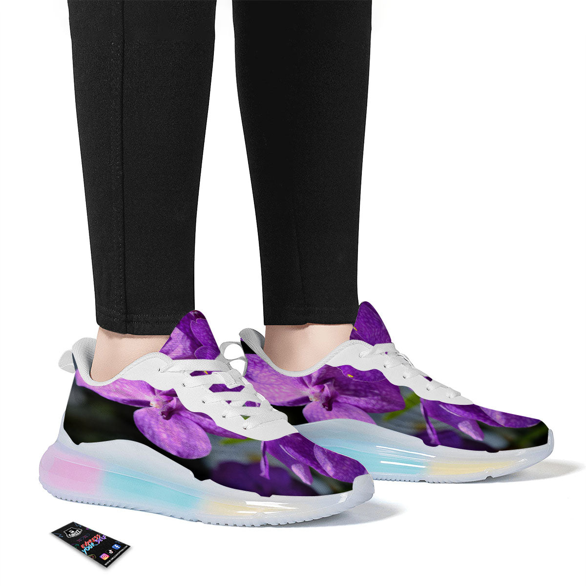 Alstroemeria Purple Print Running Sneakers-grizzshop
