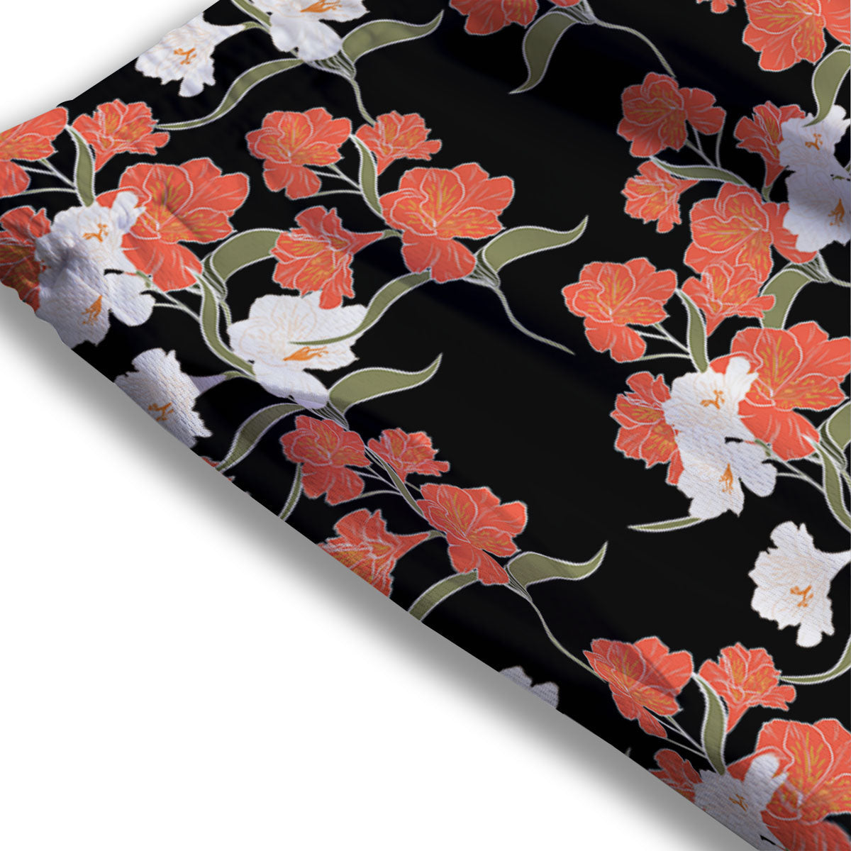 Alstroemeria Red Print Pattern Mesh Shorts