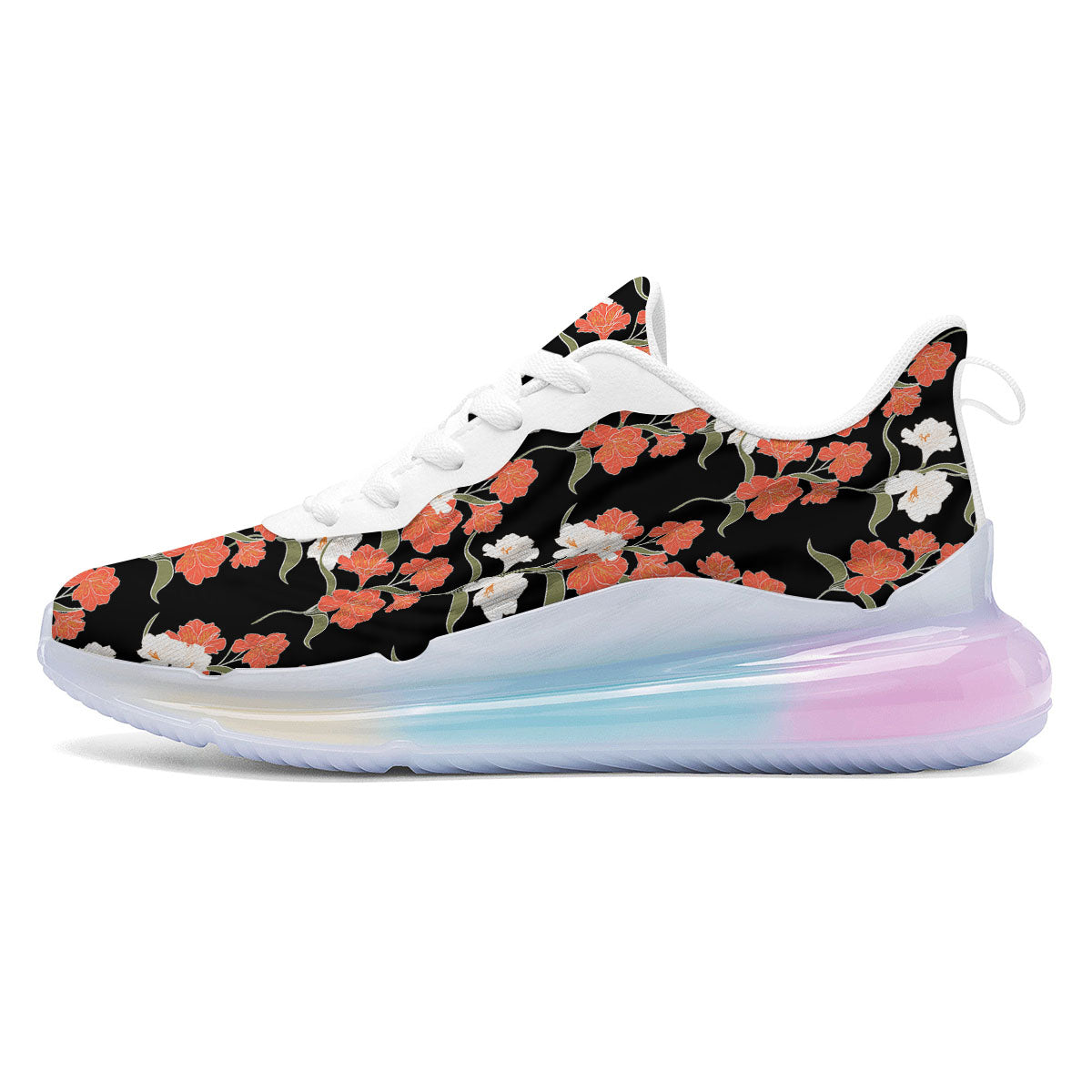Alstroemeria Red Print Pattern Running Sneakers-grizzshop