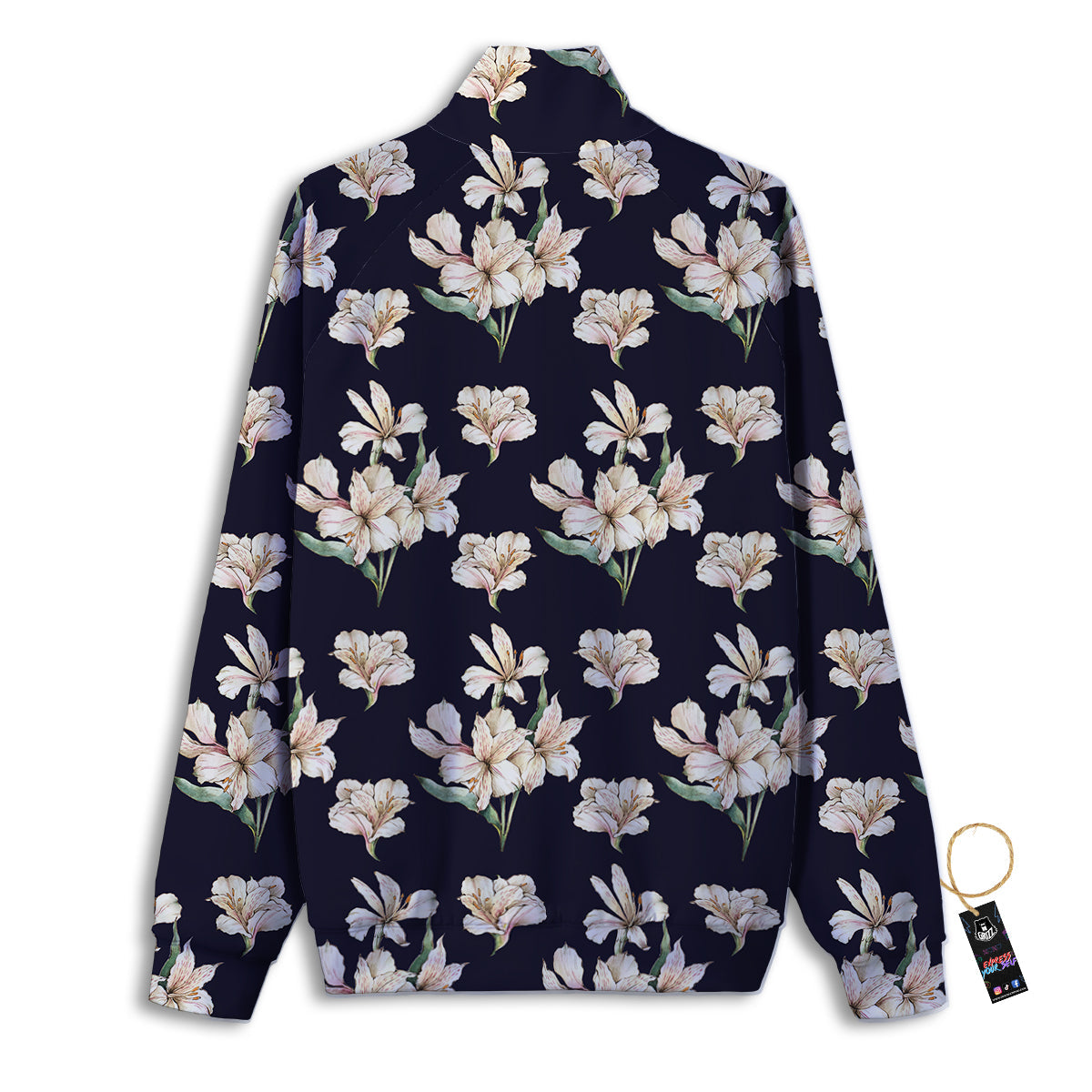 Alstroemeria Red Print Pattern Track Jacket-grizzshop