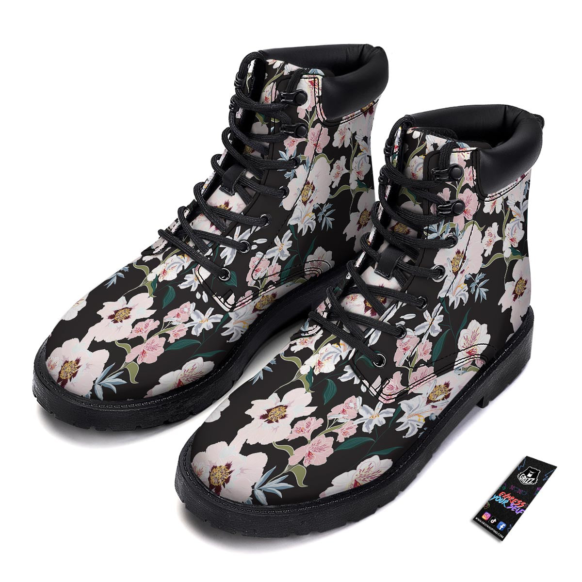 Alstroemeria Tropical Print Pattern Boots-grizzshop