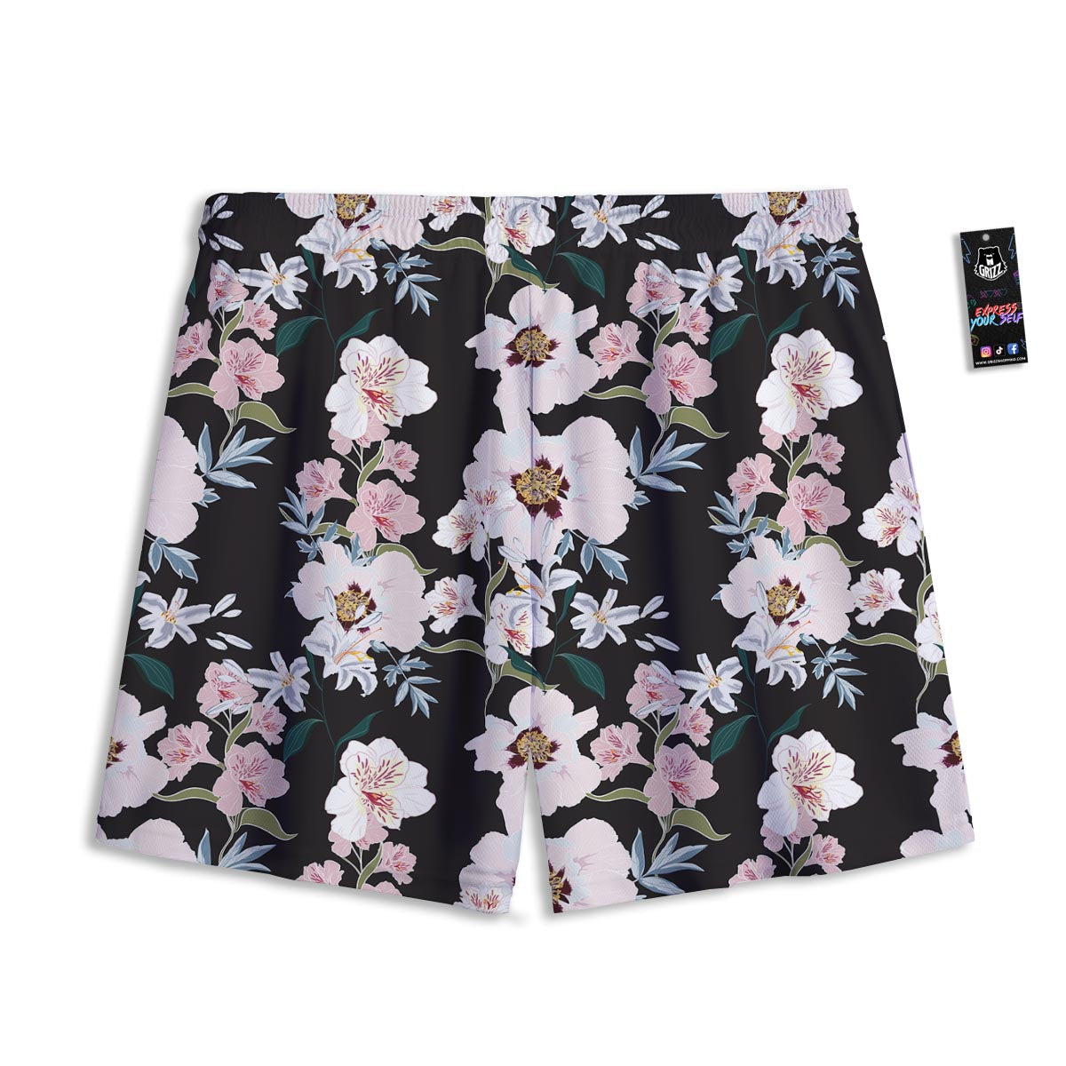 Alstroemeria Tropical Print Pattern Mesh Shorts