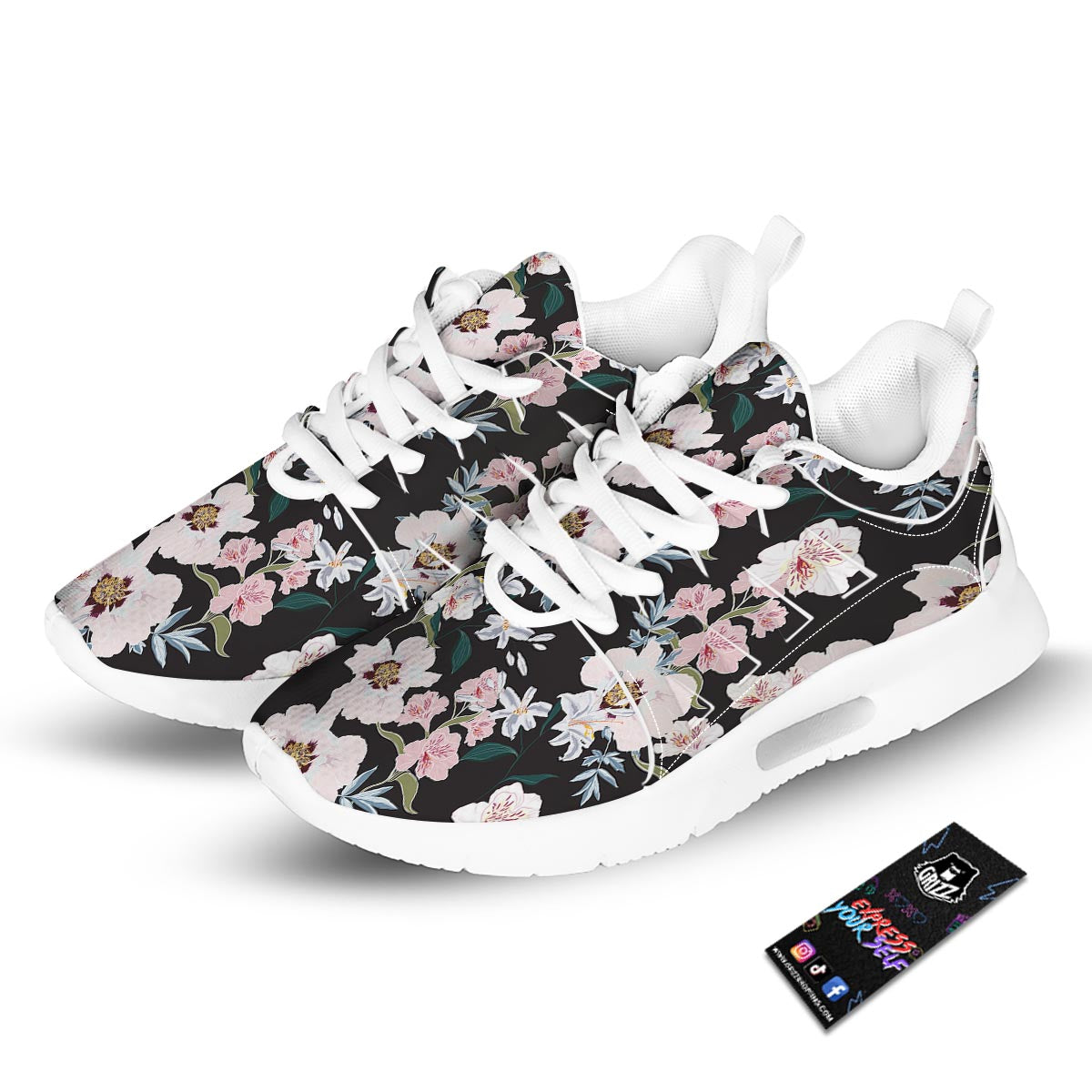 Alstroemeria Tropical Print Pattern Tennis Shoes-grizzshop