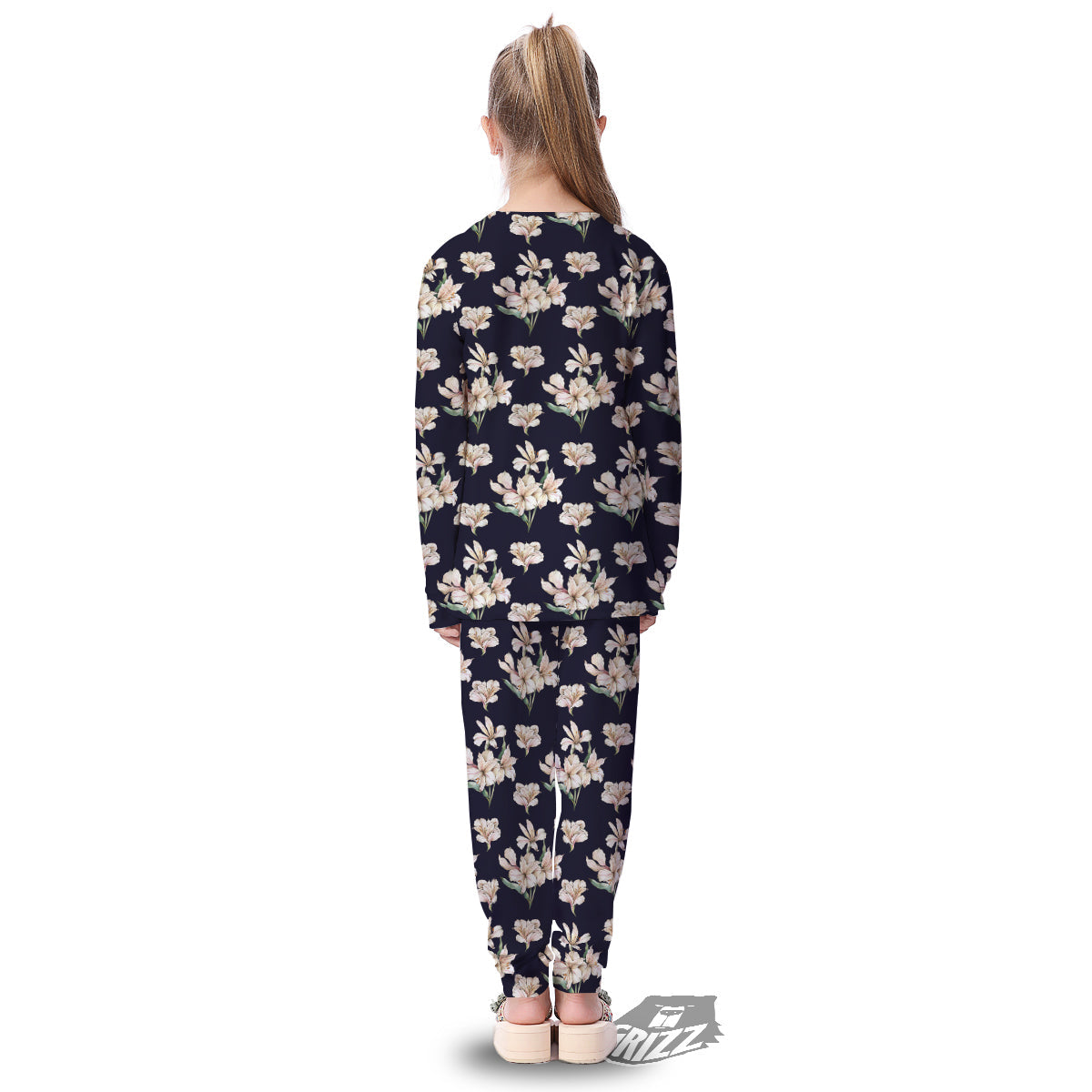 Alstroemeria Watercolor Print Pattern Kid's Pajamas-grizzshop