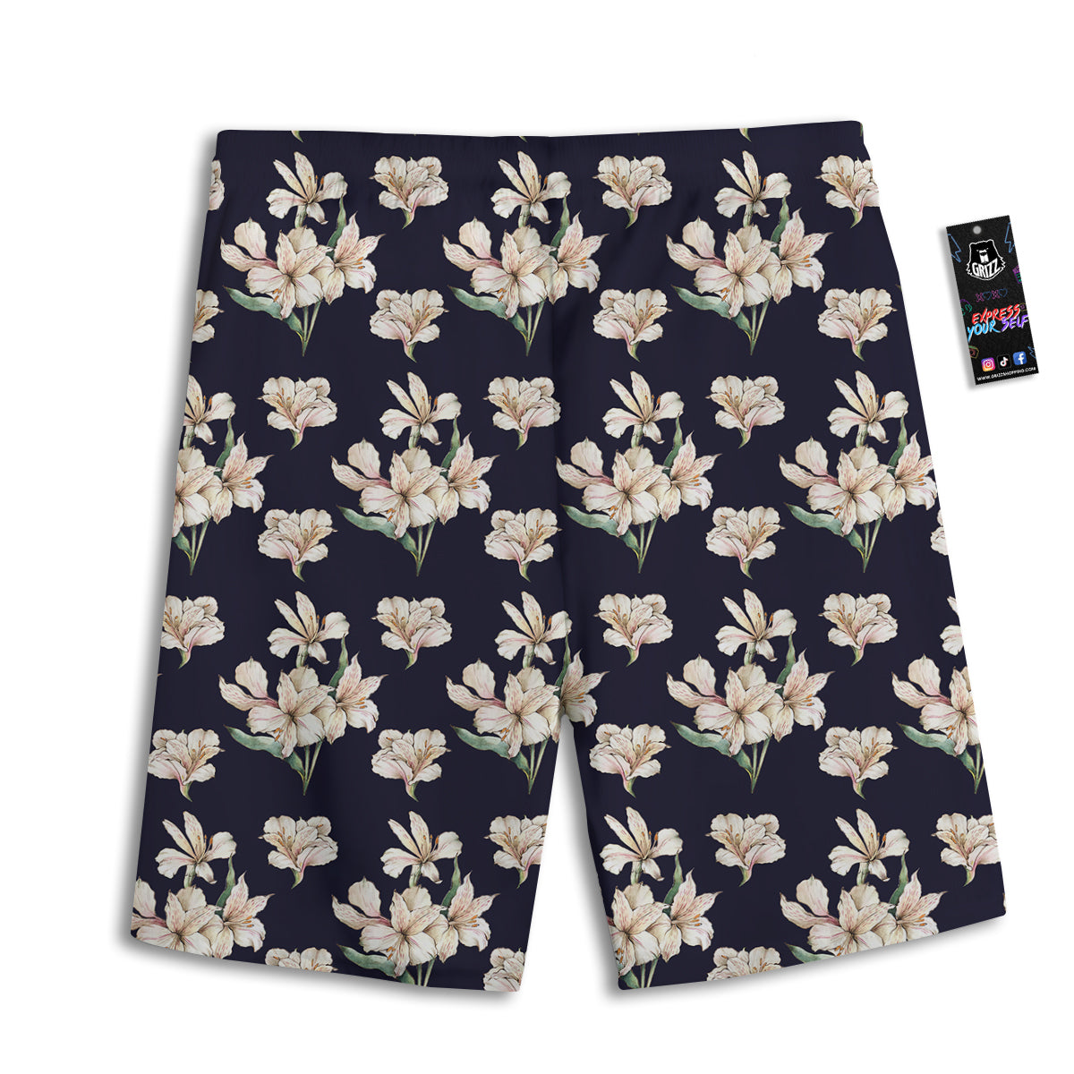 Alstroemeria Watercolor Print Pattern Men's Athletic Shorts