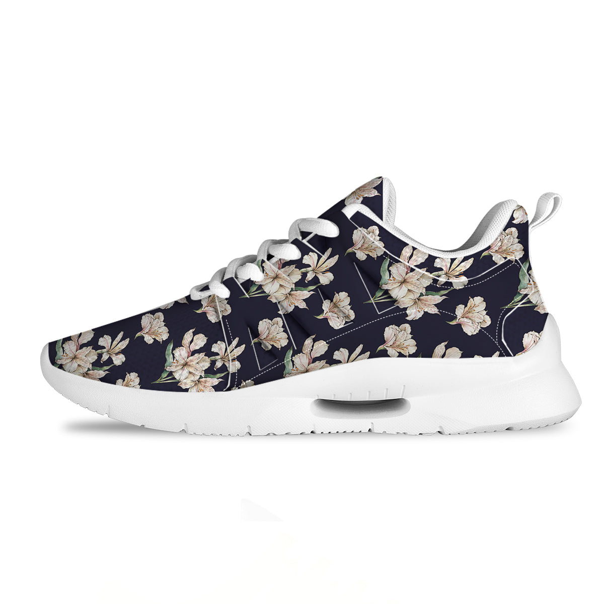 Alstroemeria Watercolor Print Pattern Tennis Shoes-grizzshop