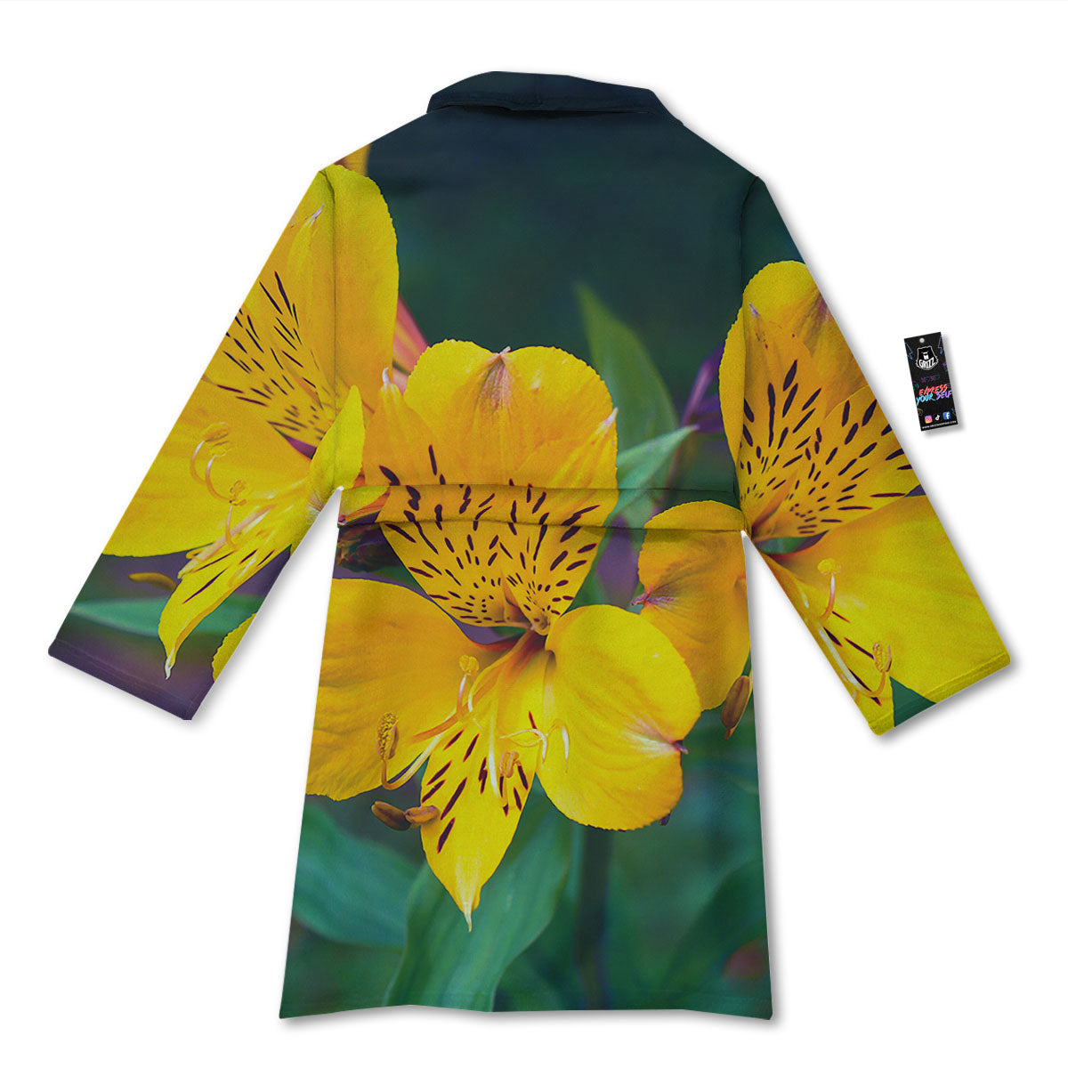 Alstroemeria Yellow Print Bathrobe-grizzshop