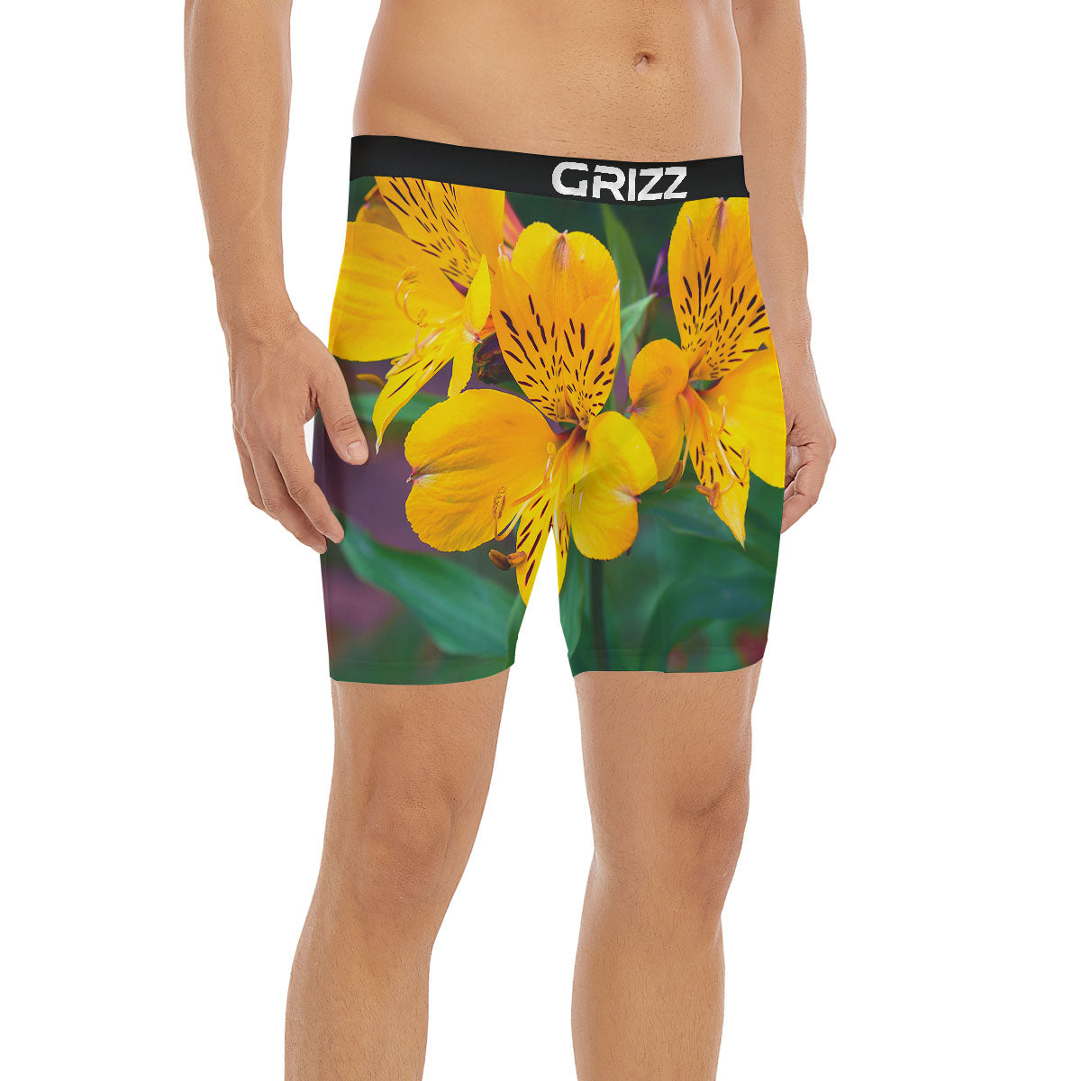 Alstroemeria Yellow Print Boxer Briefs-grizzshop