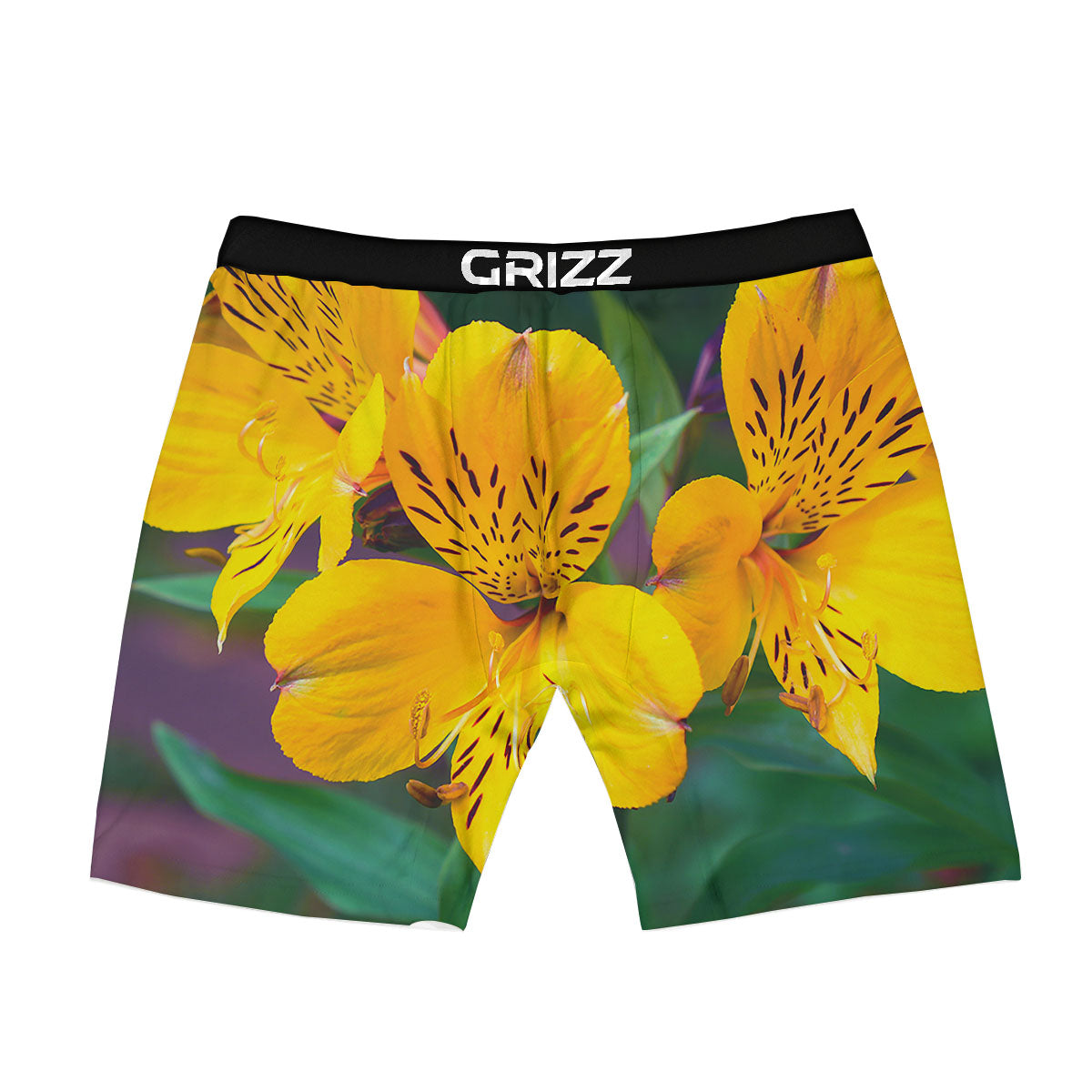 Alstroemeria Yellow Print Boxer Briefs-grizzshop