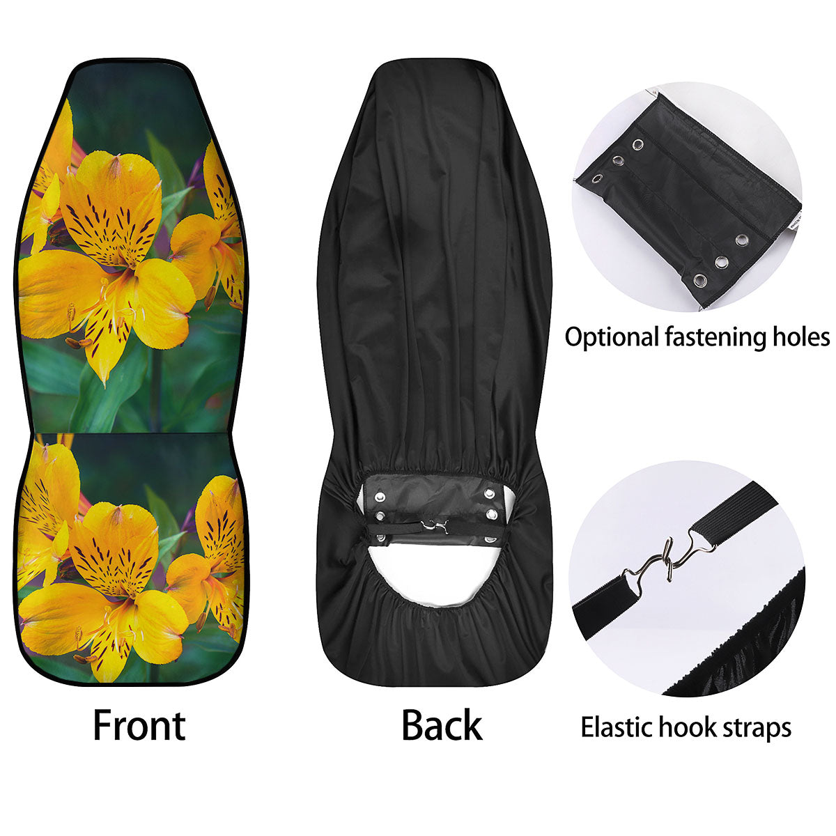 Alstroemeria Yellow Print Car Seat Covers-grizzshop