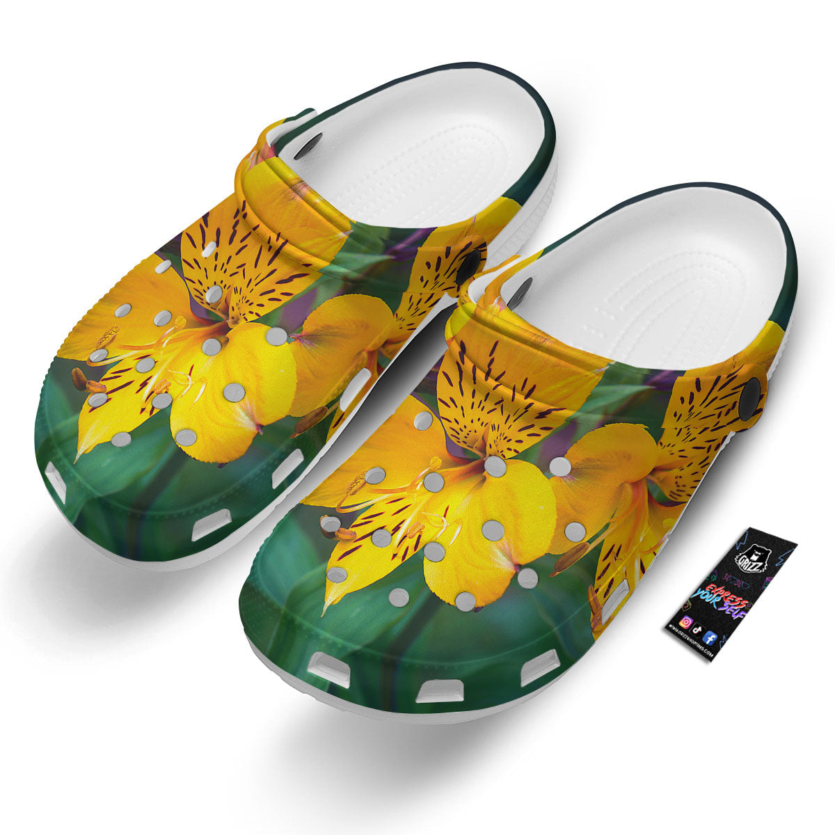Alstroemeria Yellow Print Clog-grizzshop