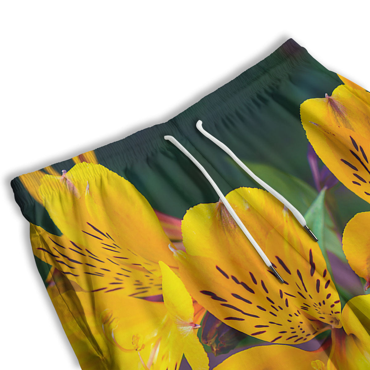 Alstroemeria Yellow Print Men's Athletic Shorts