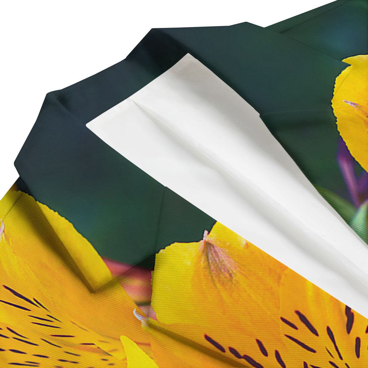 Alstroemeria Yellow Print Men's Blazer-grizzshop