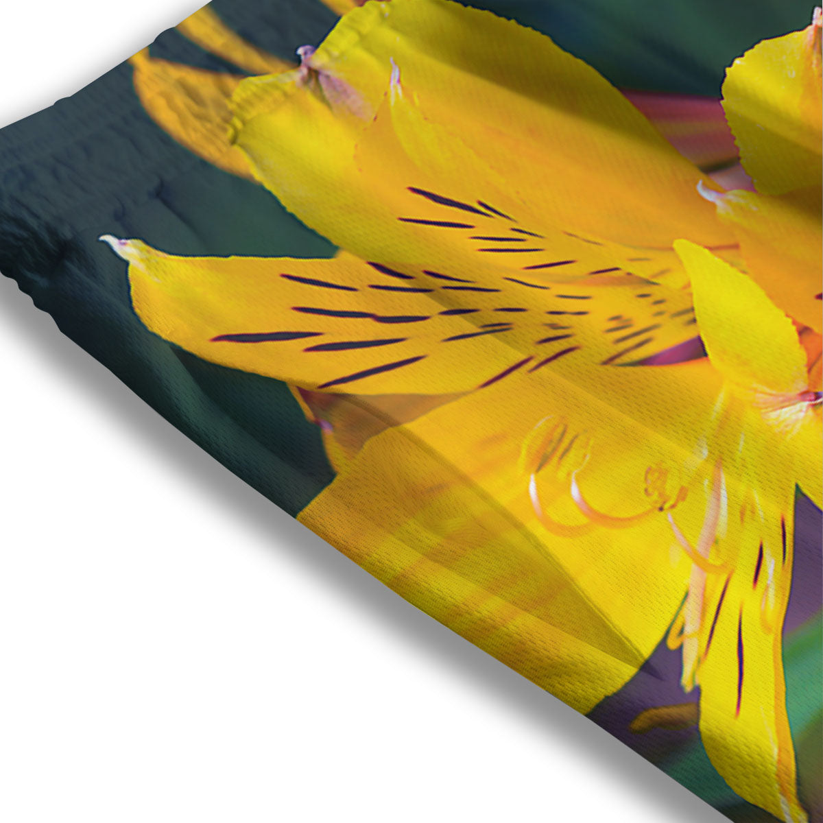 Alstroemeria Yellow Print Mesh Shorts