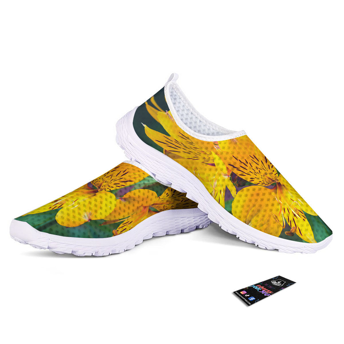 Alstroemeria Yellow Print Nurse Shoes-grizzshop